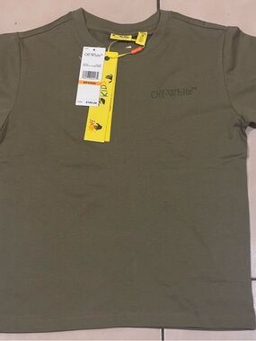 Off-White Olive Green Chest Logo T-Shirt